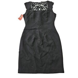 NWT Laundry by Shelli‎ Segal Black Lace Button Back Sleeveless Dress. Size 6